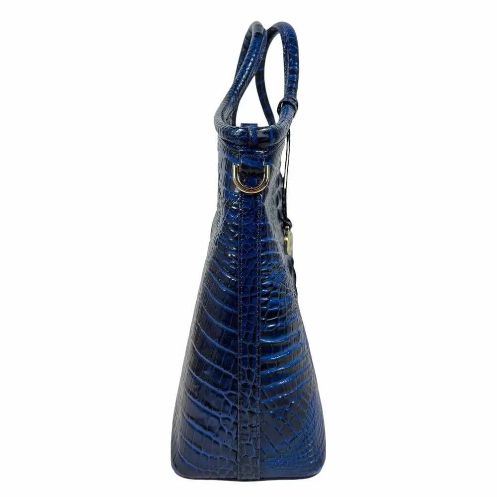 Brahmin Elaine Melbourne Leather Satchel Bag Sapphire Blue